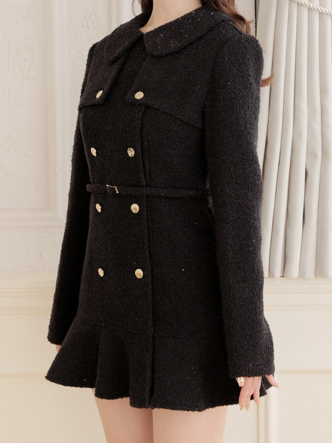 ワンピース mmeeme Ribbon suede flare onepiece ワンピース M me eme Ribbon suede flare onepiece ワンピース M me