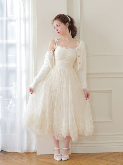 【Pre Order】Romantic gathered ribbon onepiece (eme10788)