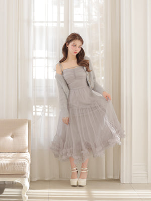 【Pre Order】Romantic gathered ribbon onepiece (eme10788)