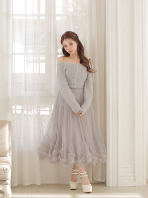 【Pre Order】Romantic gathered ribbon onepiece (eme10788)