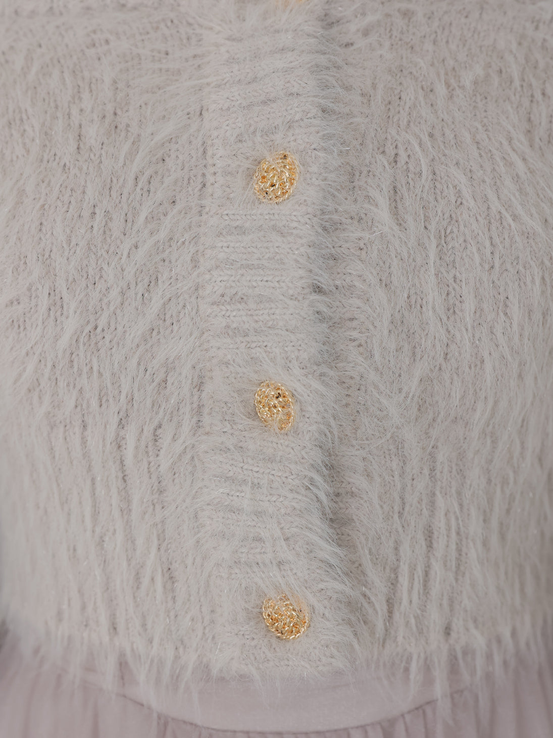 【Pre Order】Spring feather lame off the shoulder cardigan (eme10789)