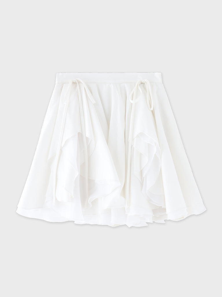 【Pre Order】Ruffled frill chiffon mini skirt(eme10790)