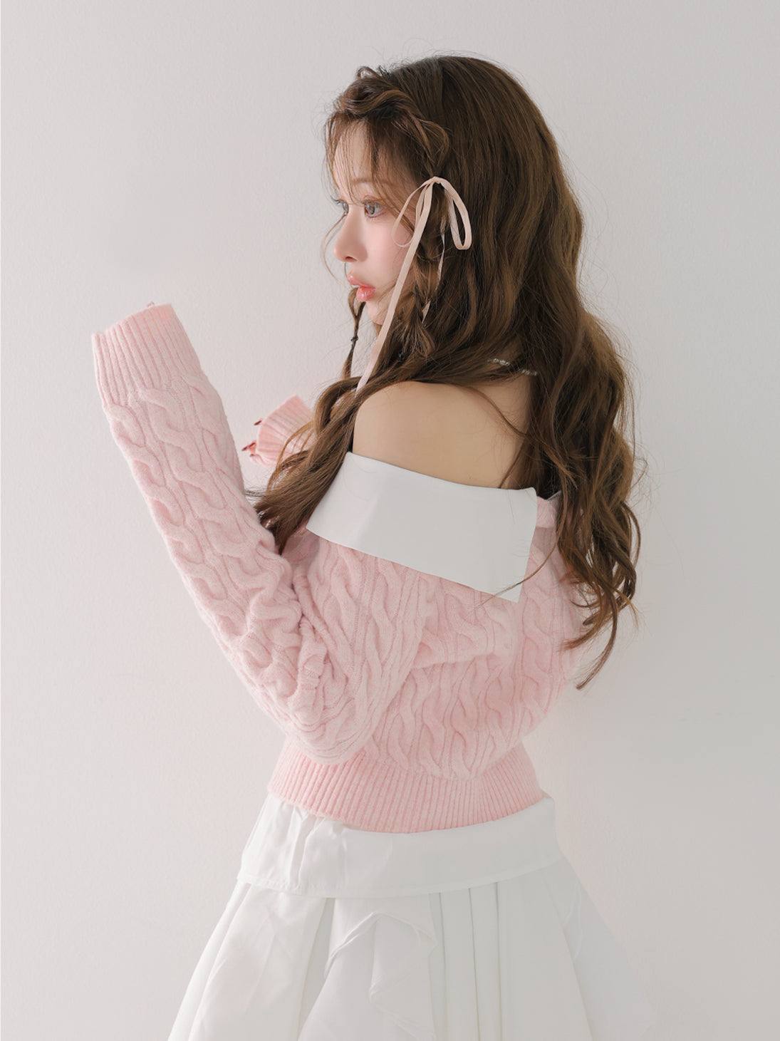 【Pre Order】Ruffled frill chiffon mini skirt(eme10790)