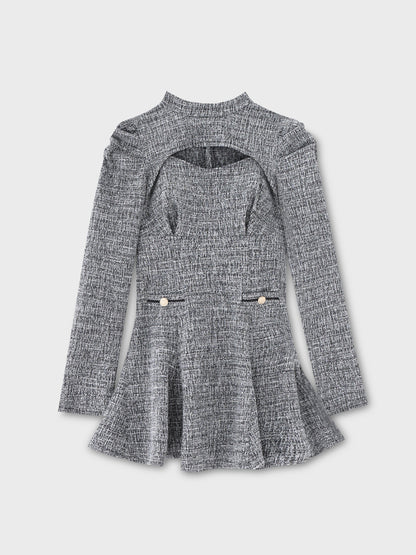 Knit tweed ensemble mini onepiece(eme10792)