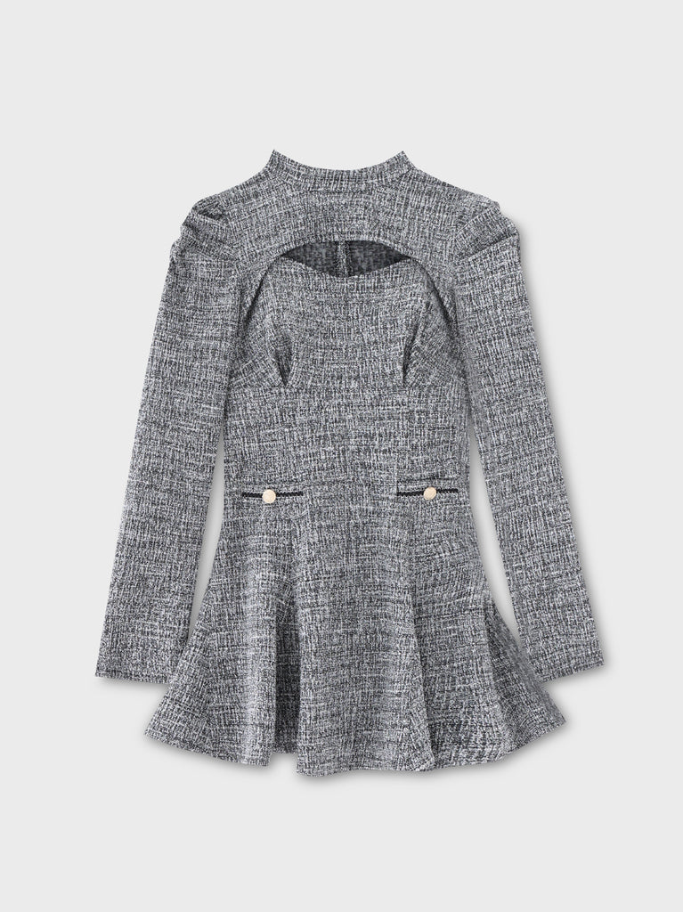Knit tweed ensemble mini onepiece(eme10792)