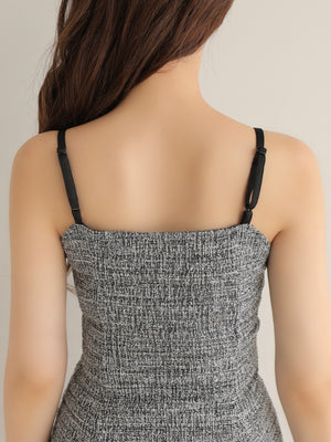 Knit tweed ensemble mini onepiece(eme10792)