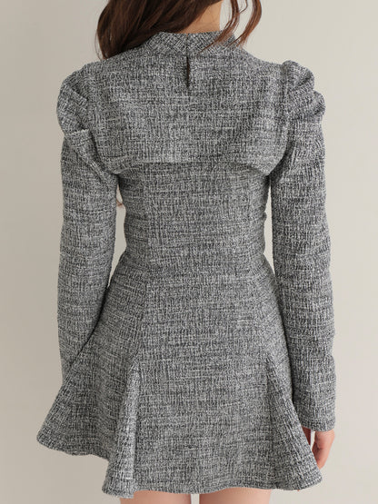 Knit tweed ensemble mini onepiece(eme10792)