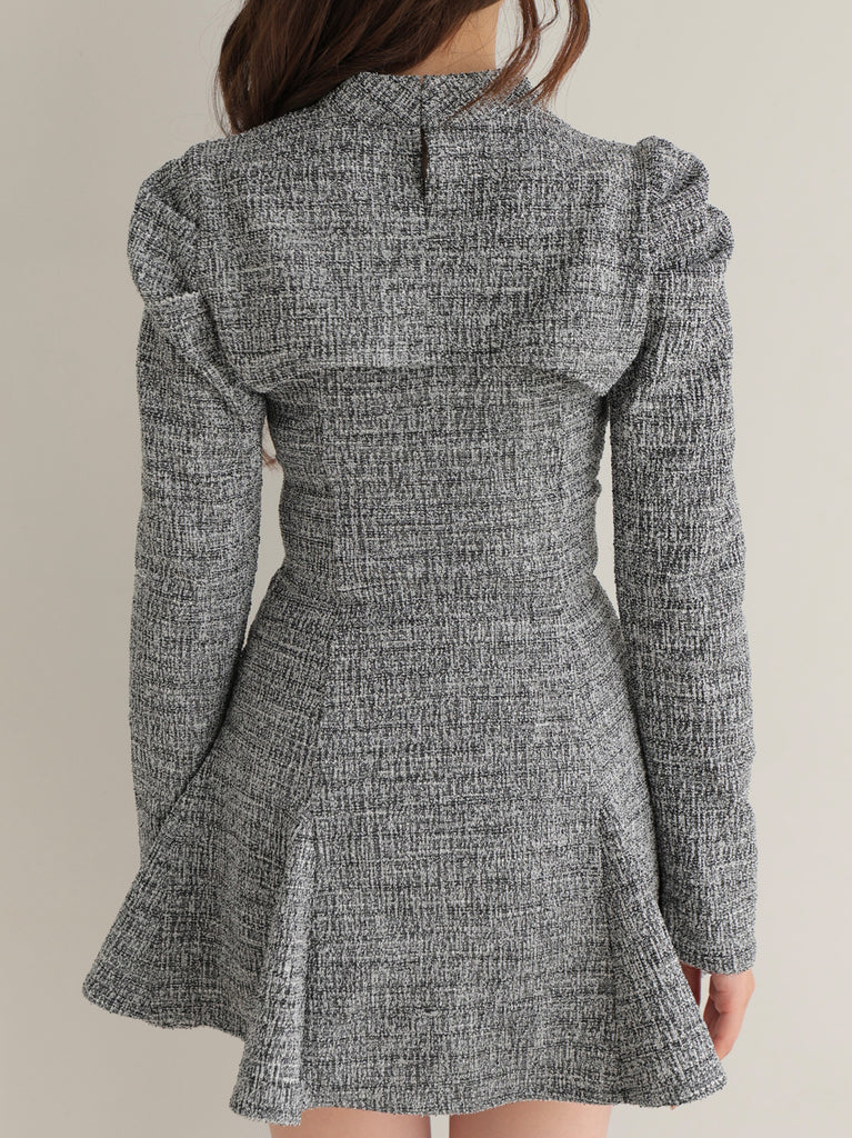 Knit tweed ensemble mini onepiece(eme10792)