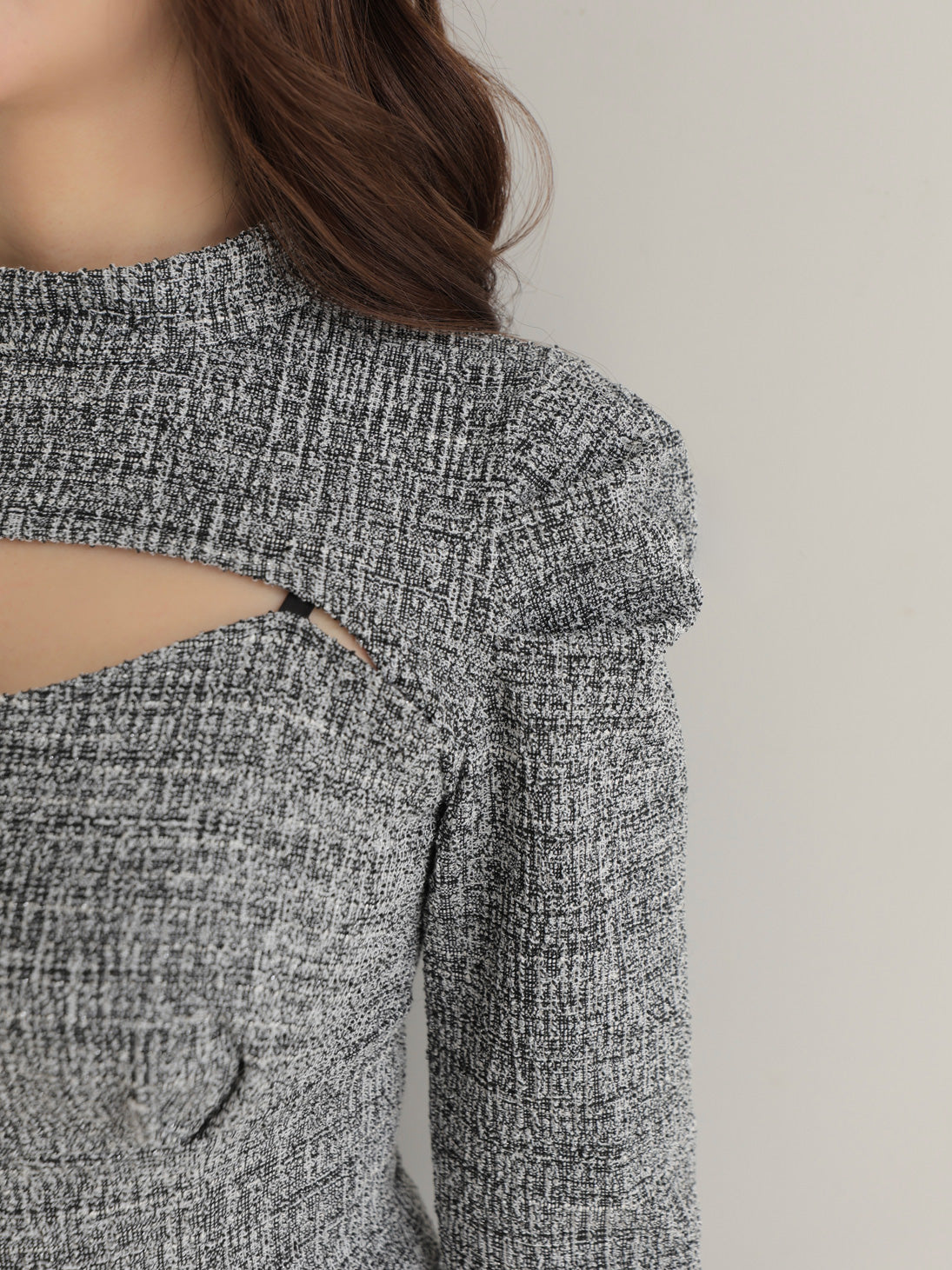 Knit tweed ensemble mini onepiece(eme10792)