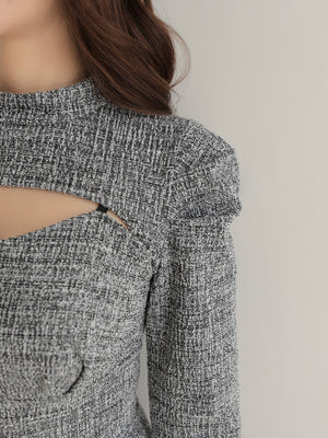 Knit tweed ensemble mini onepiece(eme10792)