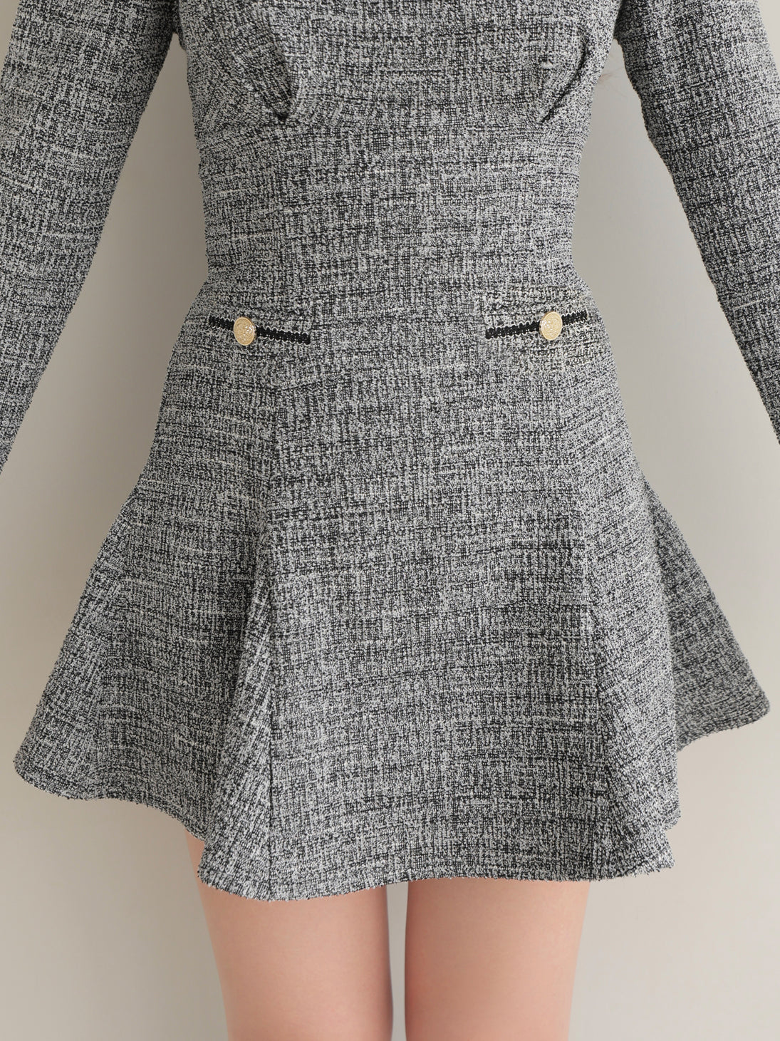 Knit tweed ensemble mini onepiece(eme10792)