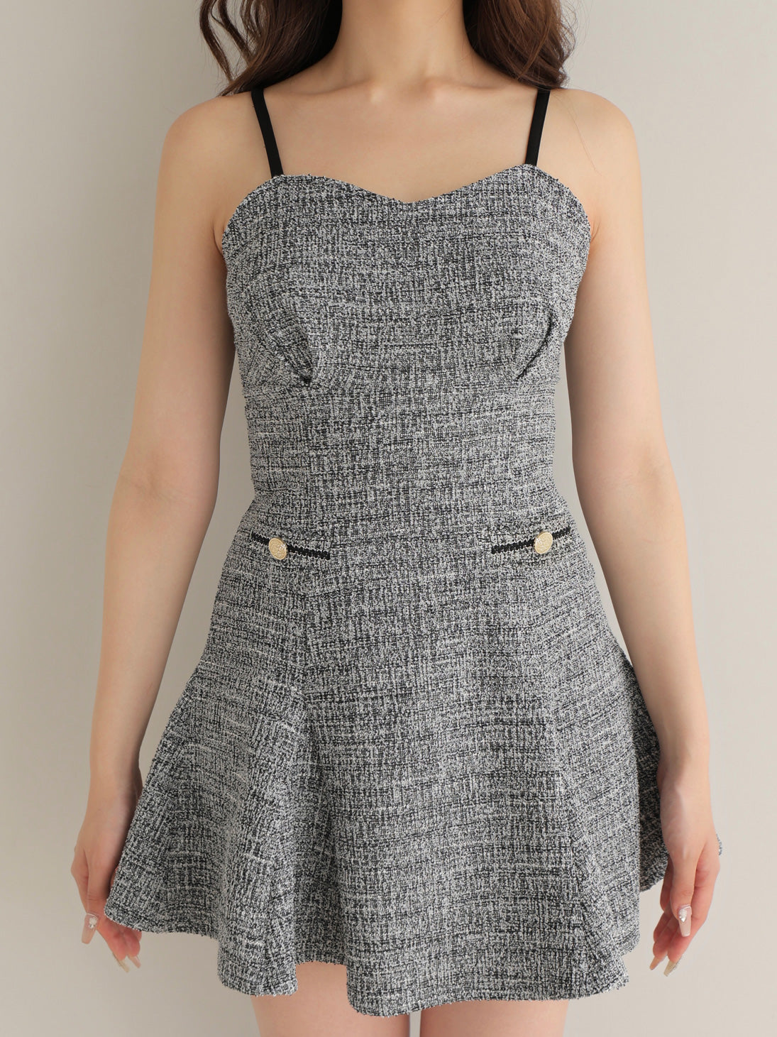 Knit tweed ensemble mini onepiece(eme10792)