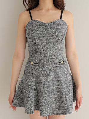 Knit tweed ensemble mini onepiece(eme10792)