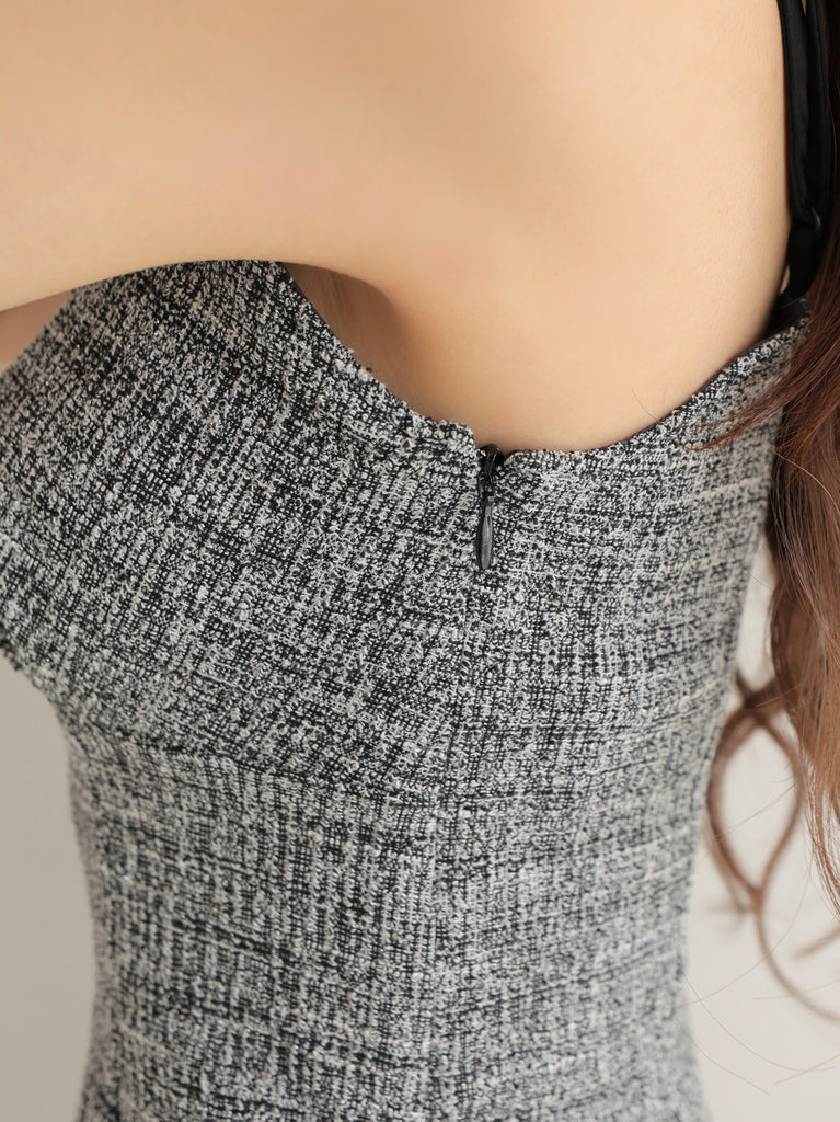 Knit tweed ensemble mini onepiece(eme10792)
