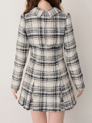 【SALE】Fake layered roving check mini onepiece(eme10794)