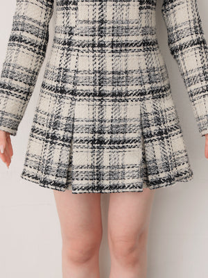 【SALE】Fake layered roving check mini onepiece(eme10794)
