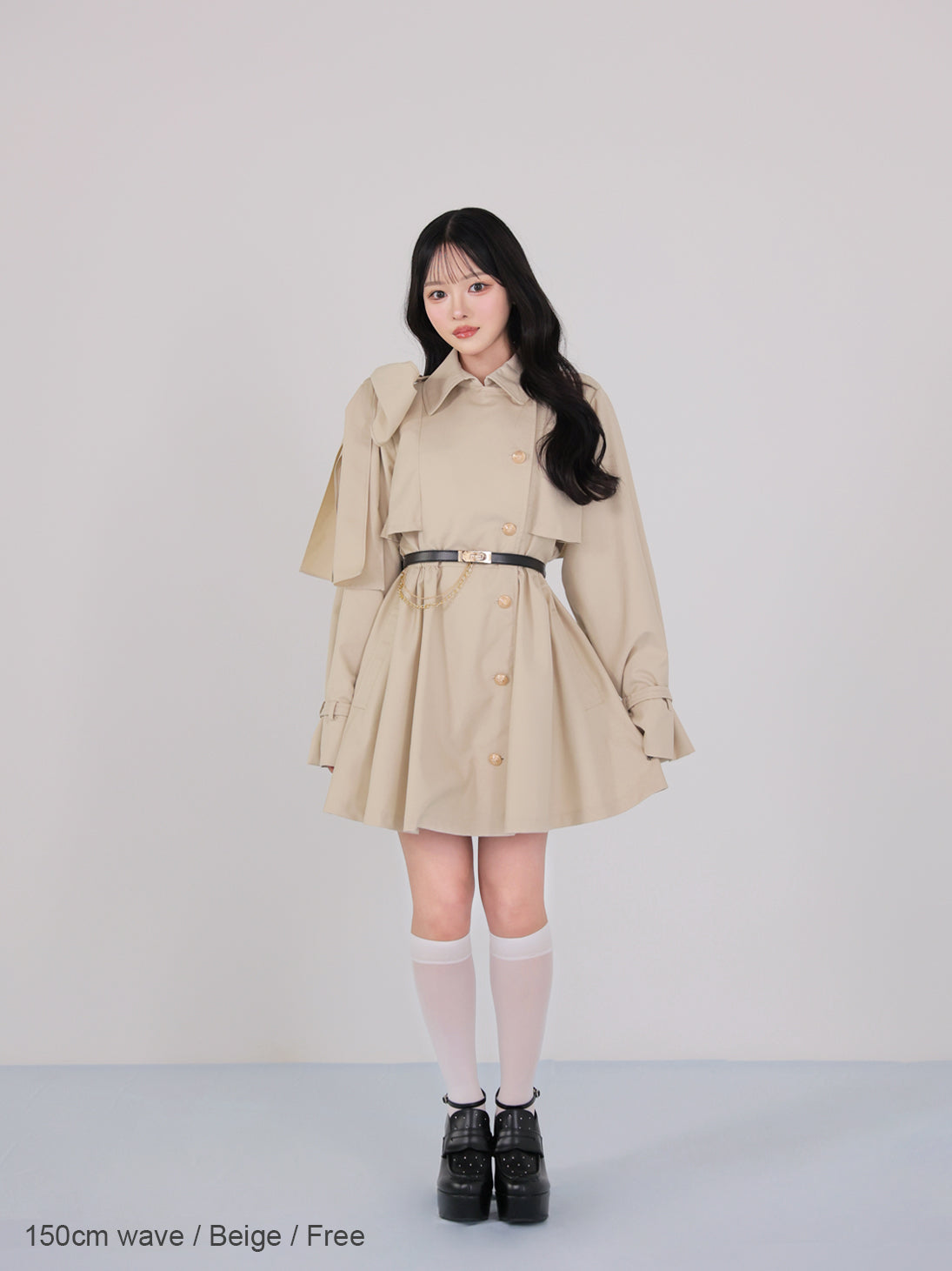 model：150cm　(size：F　color：Beige)