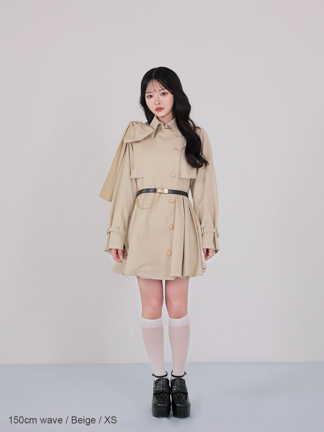 model：150cm　(size：XS　color：Beige)