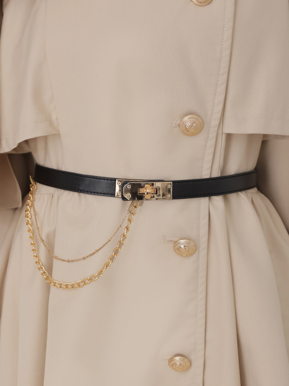 【Pre Order】Classic ribbon mini trench coat(eme10796)