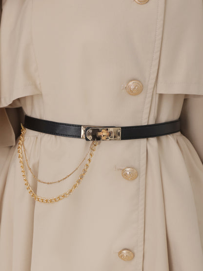 【Pre Order】Classic ribbon mini trench coat(eme10796)