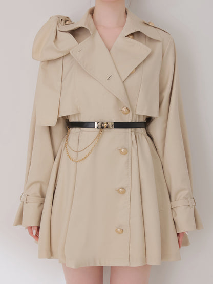 【Pre Order】Classic ribbon mini trench coat(eme10796)