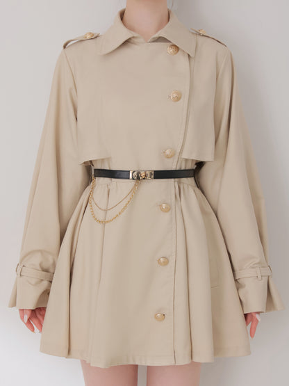 【Pre Order】Classic ribbon mini trench coat(eme10796)