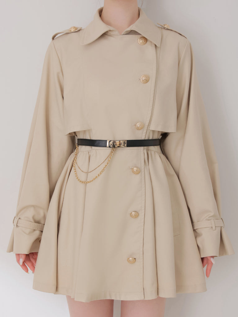 【Pre Order】Classic ribbon mini trench coat(eme10796)