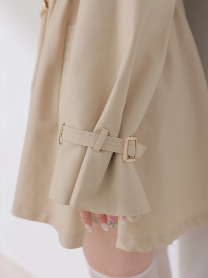 【Pre Order】Classic ribbon mini trench coat(eme10796)