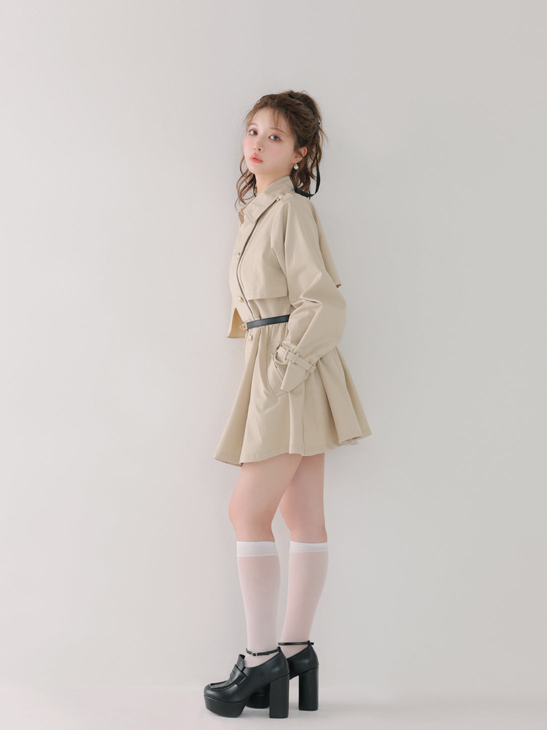 Classic ribbon mini trench coat(eme10796) – M me eme