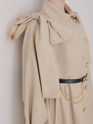 【Pre Order】Classic ribbon mini trench coat(eme10796)