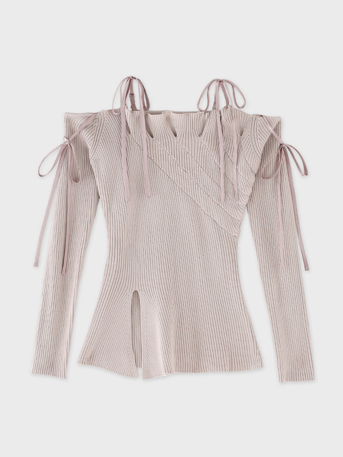 Bust tuck feminine knit tops(eme10797)