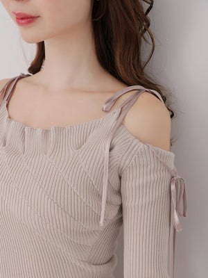 Bust tuck feminine knit tops(eme10797)