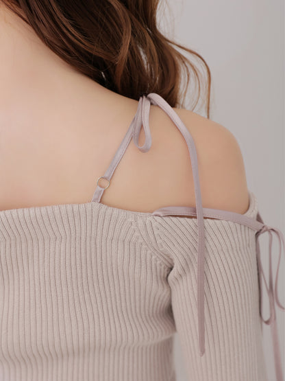 Bust tuck feminine knit tops(eme10797)