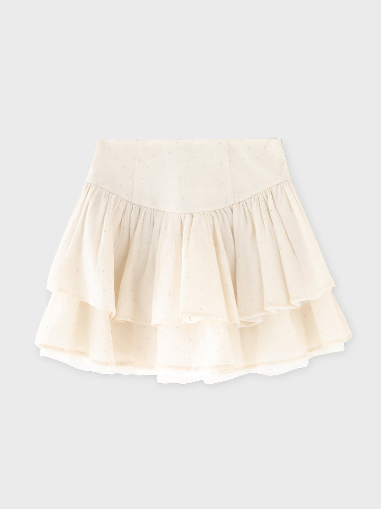 【Pre Order】Plume chiffon tiered mini skirt(eme10798)