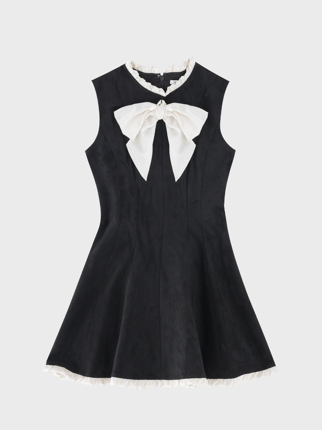 Ribbon suede flare onepiece(eme10804)