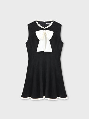 Ribbon suede flare onepiece(eme10804)