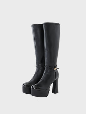 Gloss line platform long boots(eme10806)