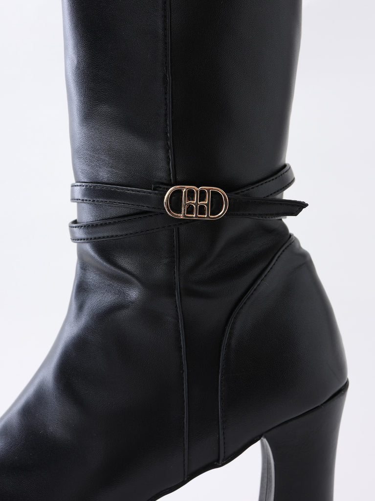 Gloss line platform long boots(eme10806)