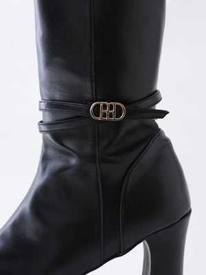 Gloss line platform long boots(eme10806)