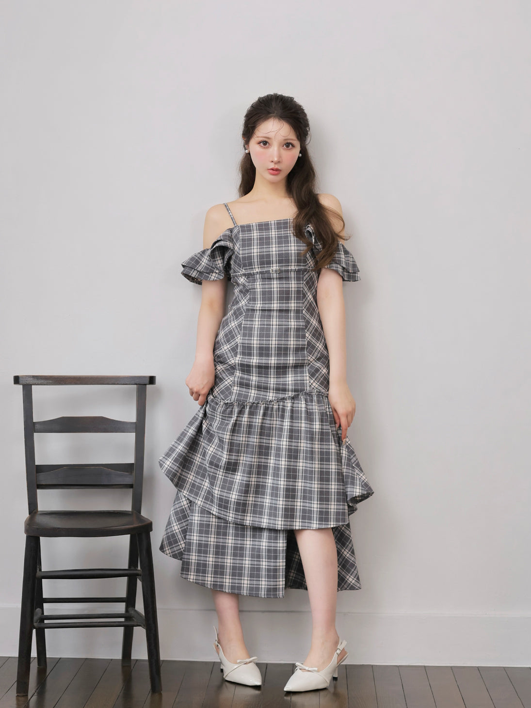 model：160cm　(size：F　color：Glay)