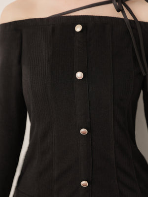 【Pre Order】Ribbon strap tiered frill mini onepiece(eme10811)