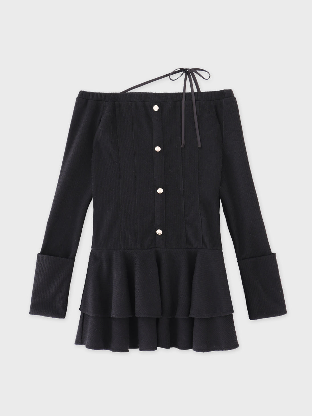 【Pre Order】Ribbon strap tiered frill mini onepiece(eme10811)