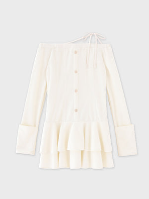 【Pre Order】Ribbon strap tiered frill mini onepiece(eme10811)