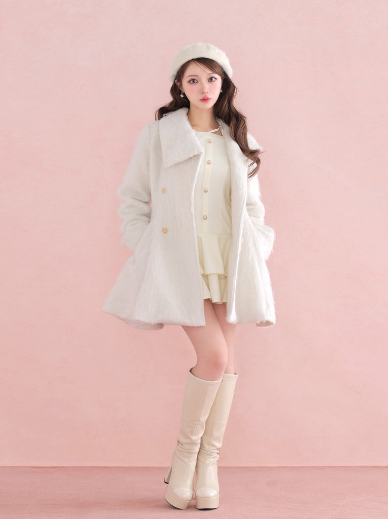 【Pre Order】Ribbon strap tiered frill mini onepiece(eme10811)