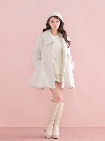 【SALE】Shaggy belted coat(eme10779)