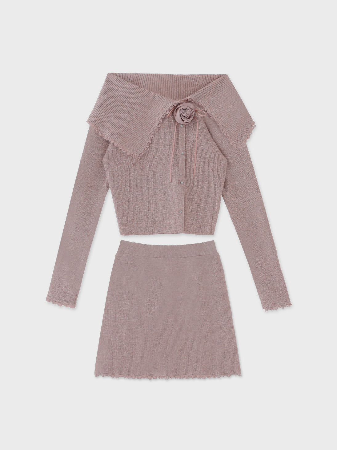 【SALE】Lumiere rose knit setup(eme10813)