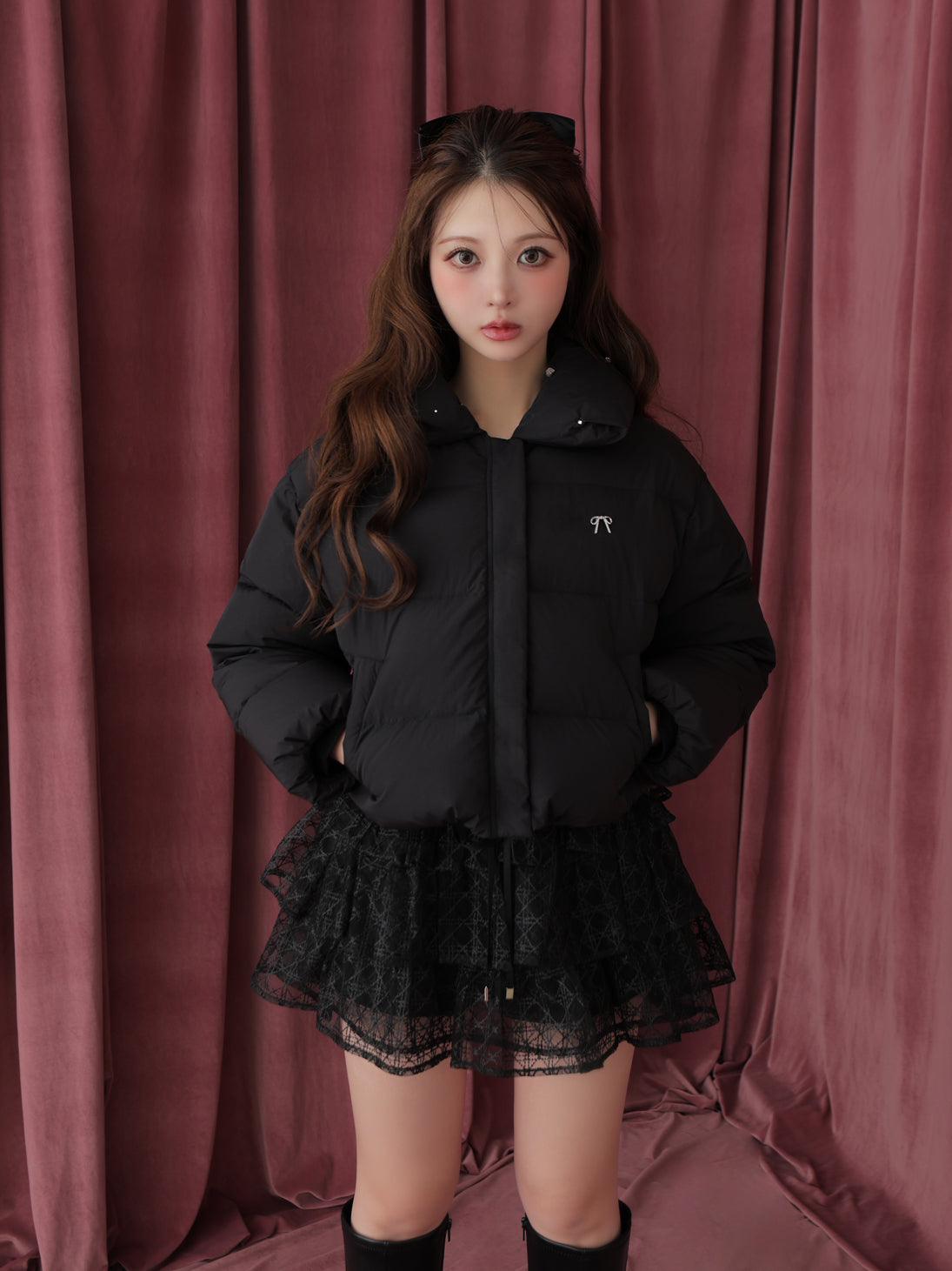 【SALE】Bijou cropped down jacket(eme10815)