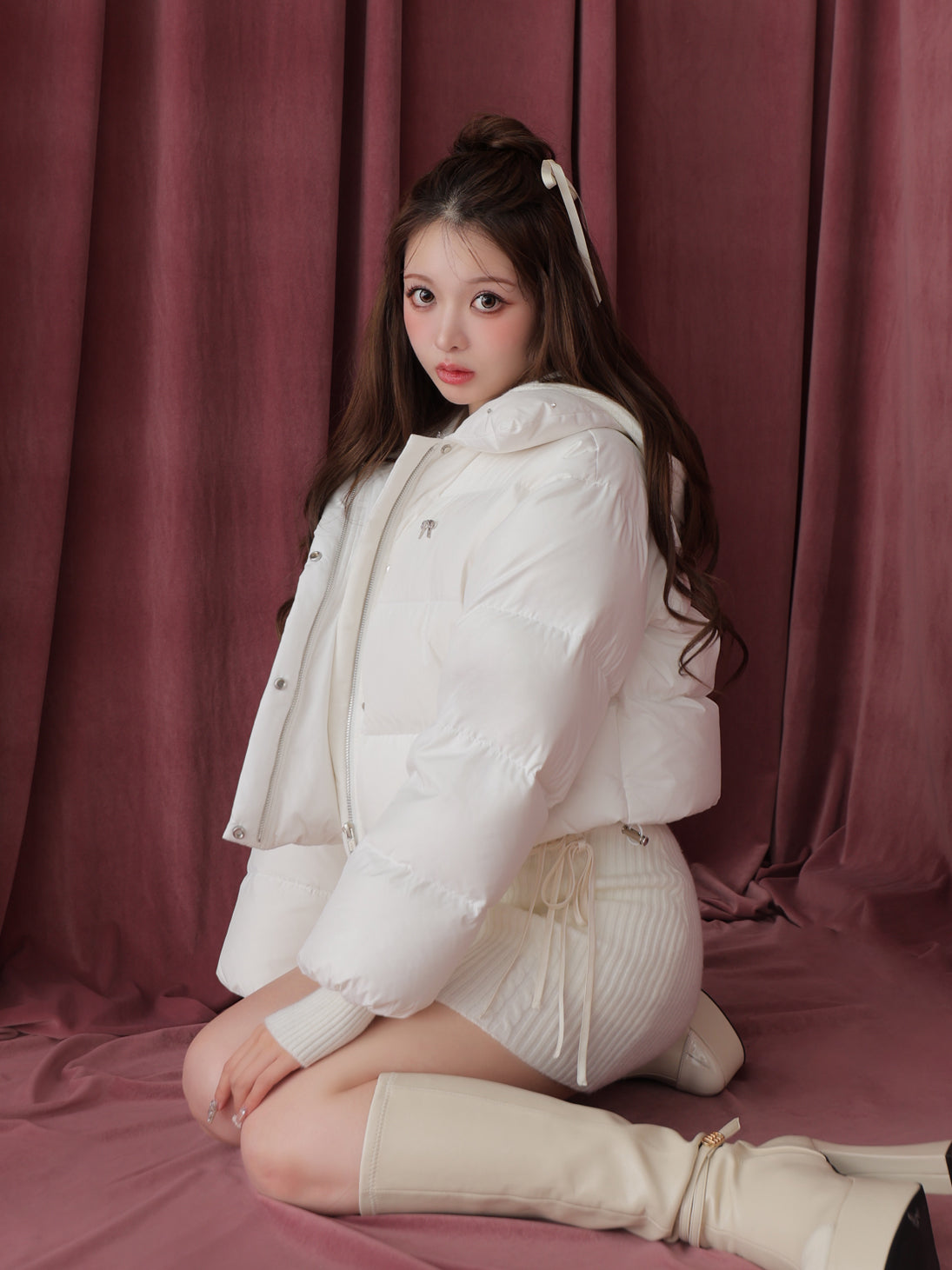 【SALE】Bijou cropped down jacket(eme10815)