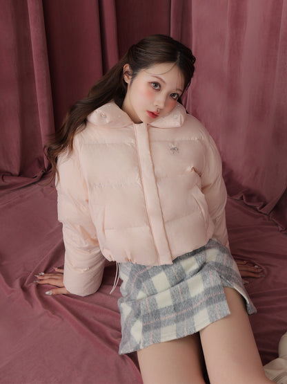 Light shaggy check mini skirt(eme10763)