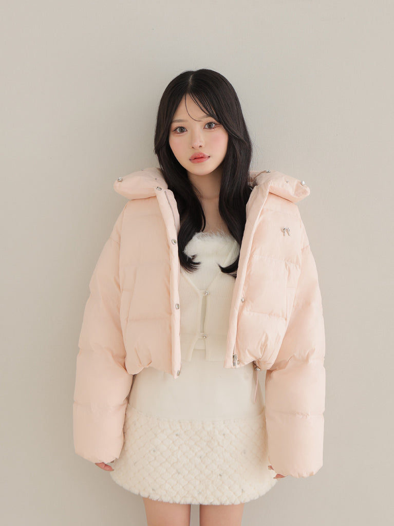 【SALE】Bijou cropped down jacket(eme10815)